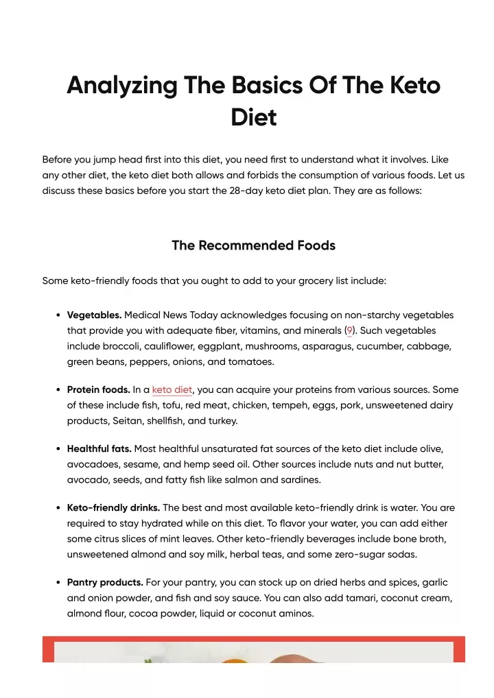 analyzing the basics of the keto diet