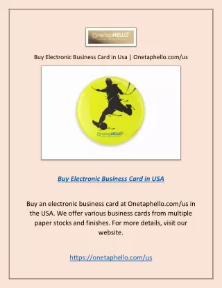 Buy Electronic Business Card in Usa | Onetaphello.com/us