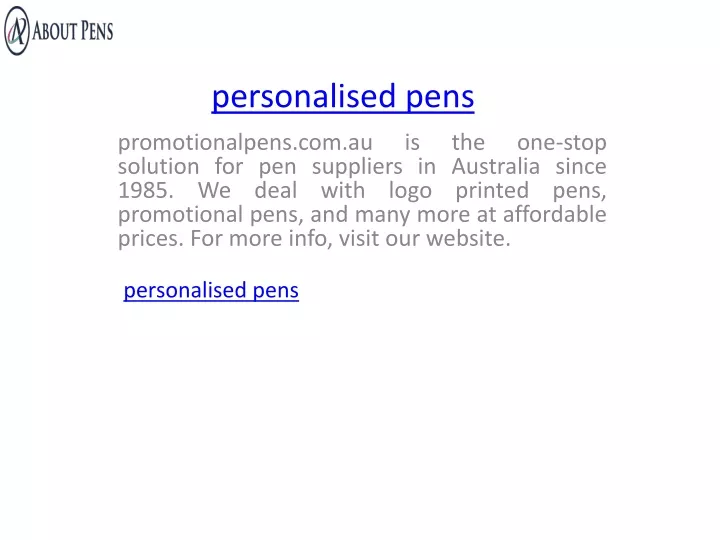 personalised pens