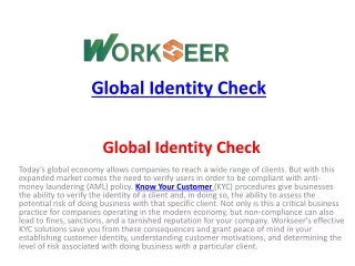 Global Identity Check