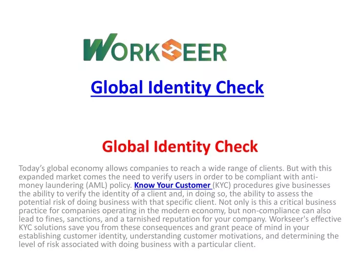 global identity check