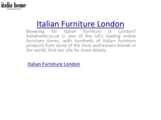 Italian Furniture London  Italiahome.co.uk