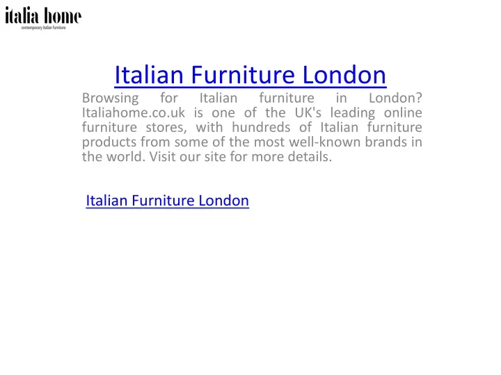 italian furniture london