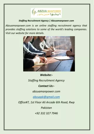 Staffing Recruitment Agency  Abzuamanpower