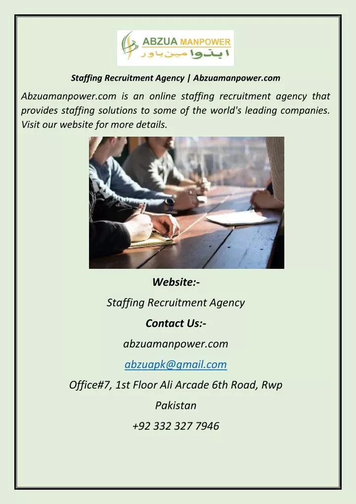 staffing recruitment agency abzuamanpower com