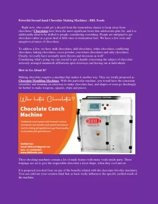 powerful second hand chocolate making machines