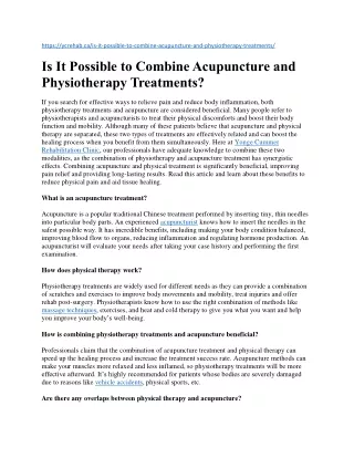https ycrehab ca is it possible to combine