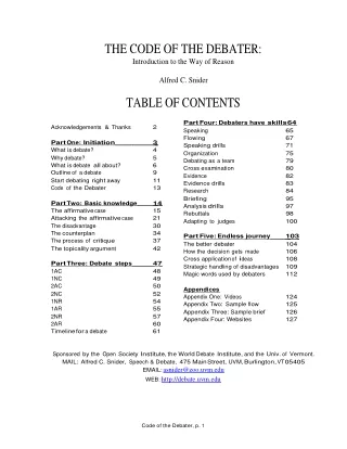 the code of the debater introduction