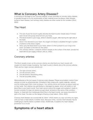 Coronary Artery Disease