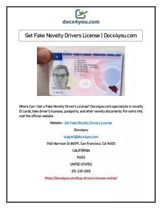 Get Fake Novelty Drivers License | Docx4you.com
