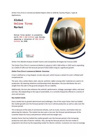 online tires tires e commerce market report 2022