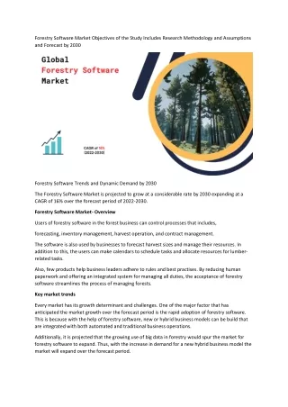 forestry software market objectives of the study
