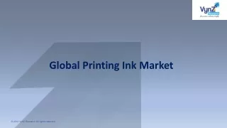 Printing Ink Market Outlook, Growing Status & Revenue by 2027
