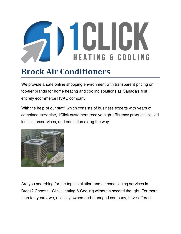 brock air conditioners