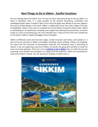 Best Things to Do in Sikkim - Soulful Vacationz