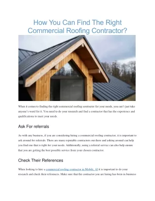 Commercial roofing contractors mobile al