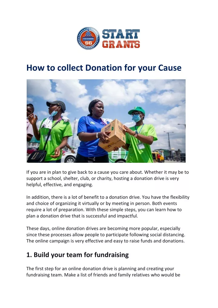how to collect donation for your cause