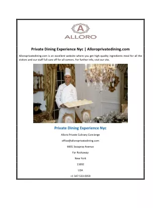 private dining experience nyc alloroprivatedining