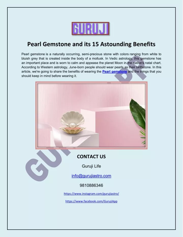 pearl gemstone and its 15 astounding benefits
