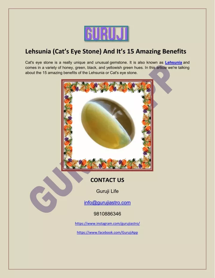 lehsunia cat s eye stone and it s 15 amazing