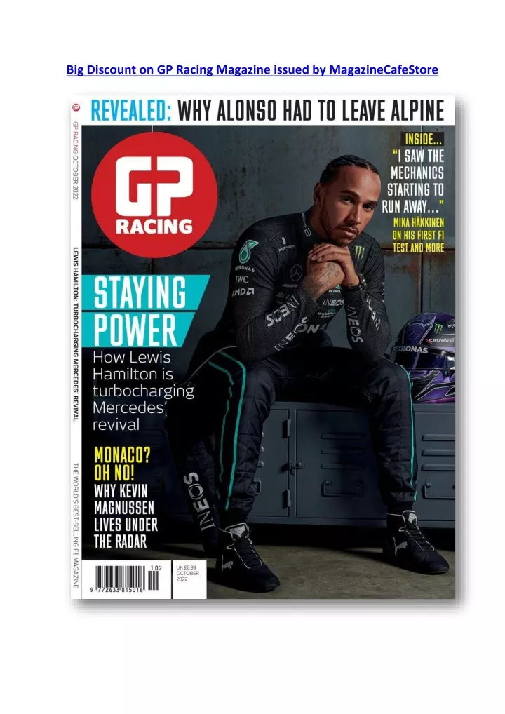 big discount on gp racing magazine issued