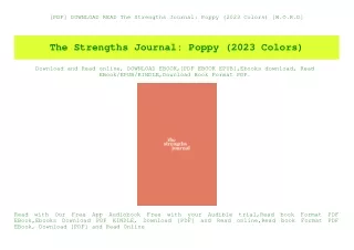 [PDF] DOWNLOAD READ The Strengths Journal Poppy (2023 Colors) [W.O.R.D]