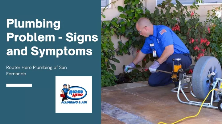 plumbing problem signs and symptoms