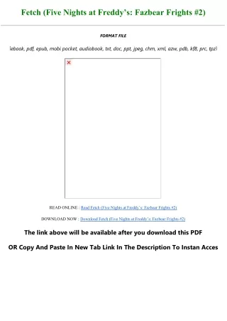 download (PDF) Fetch (Five Nights at Freddy’s: Fazbear Frights #2) Full