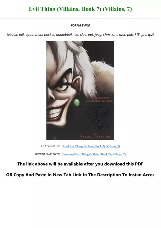 Download (PDF) Evil Thing (Villains, Book 7) (Villains, 7) Complete Edition Full