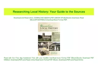 (READ-PDF!) Researching Local History Your Guide to the Sources PDF