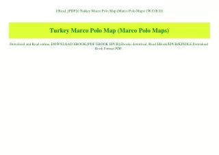 ((Read_[PDF])) Turkey Marco Polo Map (Marco Polo Maps) [W.O.R.D]