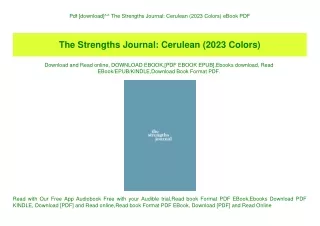 Pdf [download]^^ The Strengths Journal Cerulean (2023 Colors) eBook PDF
