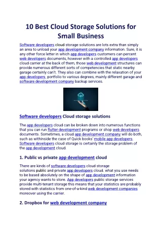 10 best cloud storage solutions for small business