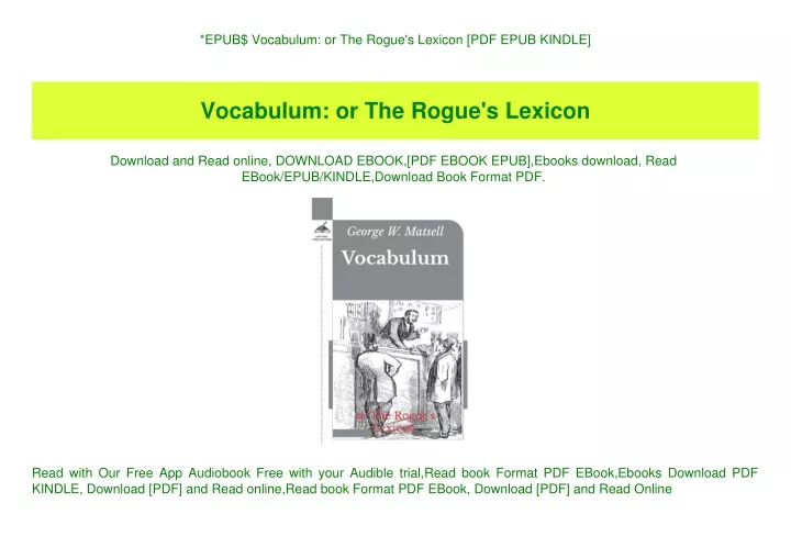 epub vocabulum or the rogue s lexicon pdf epub