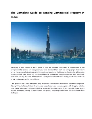 the complete guide to renting commercial property