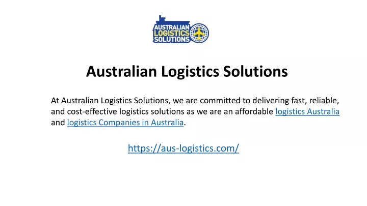 australian logistics solutions