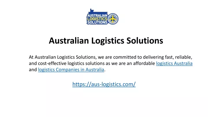 australian logistics solutions