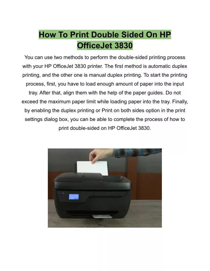 How To Print On Hp Officejet 3830