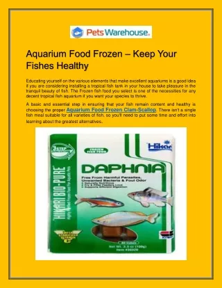 Aquarium Food Frozen Clam-Scallop - Buy Now