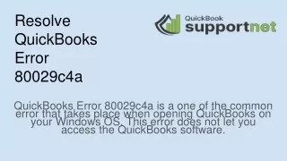 How to Solve QuickBooks Error 80029c4a?