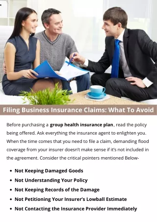 filing business insurance claims what to avoid