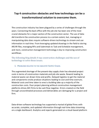 top 4 construction obstacles and how technology