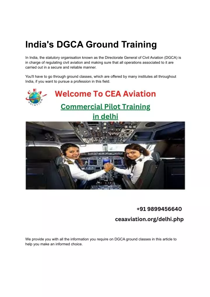 india s dgca ground training