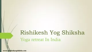 Yoga Retreat In India