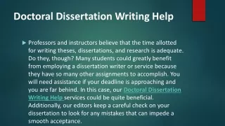 doctoral dissertation writing help