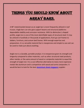 things you should know about things you should