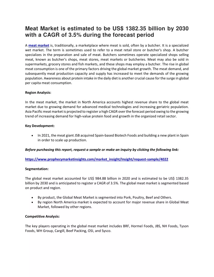 meat market is estimated to be us 1382 35 billion