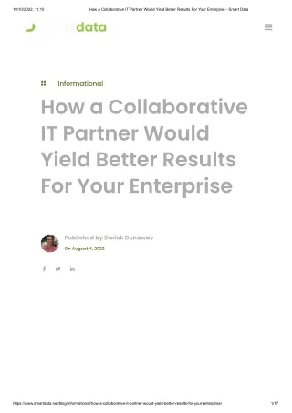 How a Collaborative IT Partner Would Yield Better Results For Your Enterprise - Smart Data_