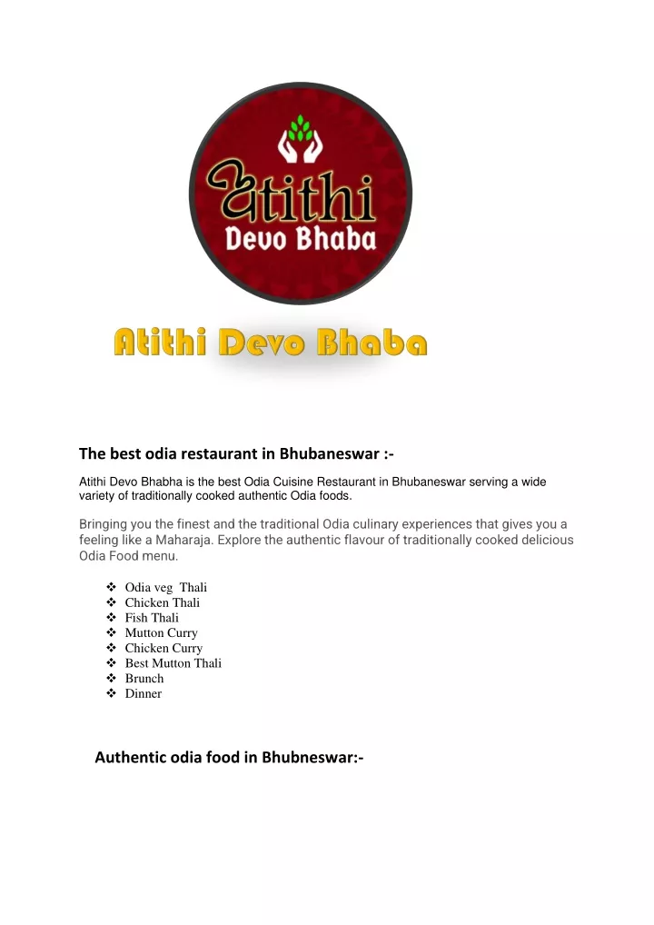 the best odia restaurant in bhubaneswar