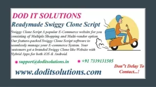 Readymade Best Swiggy Clone System - DOD IT Solutions